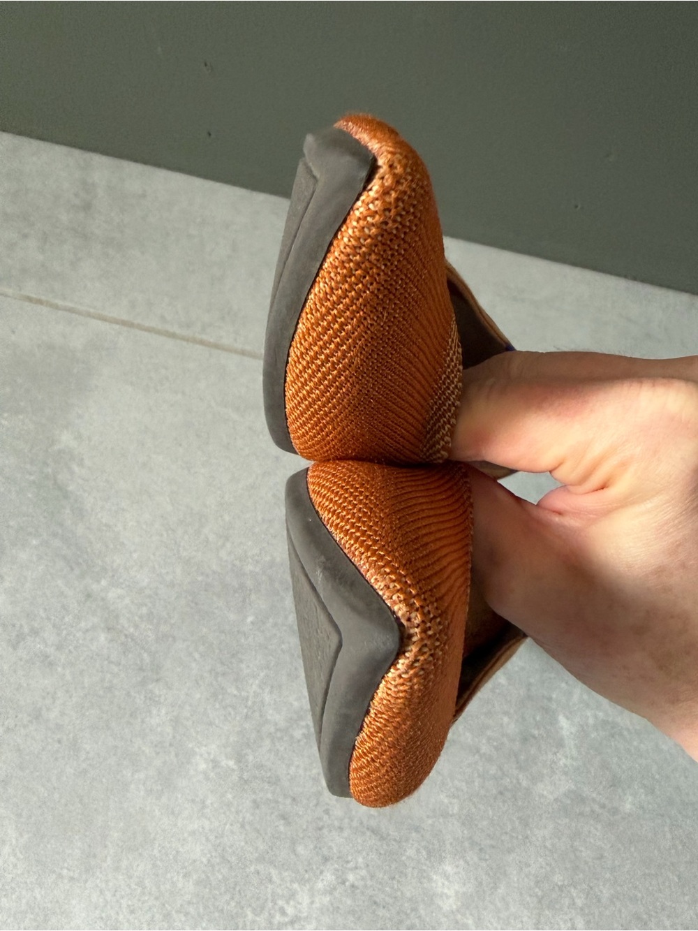 Rothy’s The Point Amber Pointed Toe Knit Flats in Rust Burnt Orange Fawn 6.5 - Picture 13 of 13